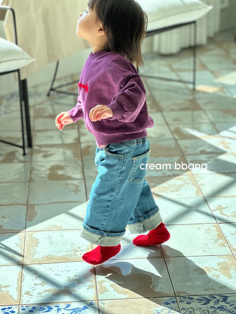 Cream Bbang - Korean Children Fashion - #kidsshorts - Wide Denim Straight Pants - 6
