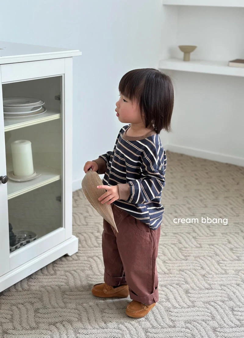 Cream Bbang - Korean Children Fashion - #kidsstore - Ribbed Cuff Stripe Long Sleeve Tee - 6