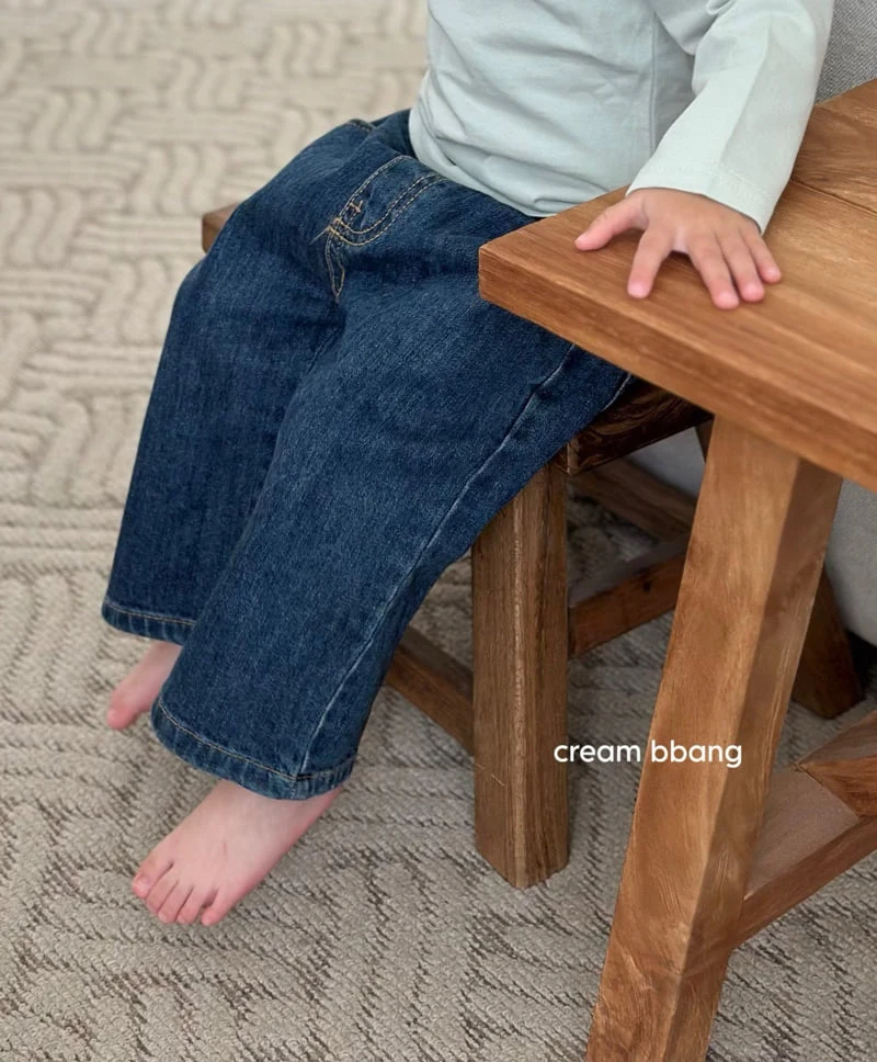 Cream Bbang - Korean Children Fashion - #kidzfashiontrend - Light Denim Baggy - 3