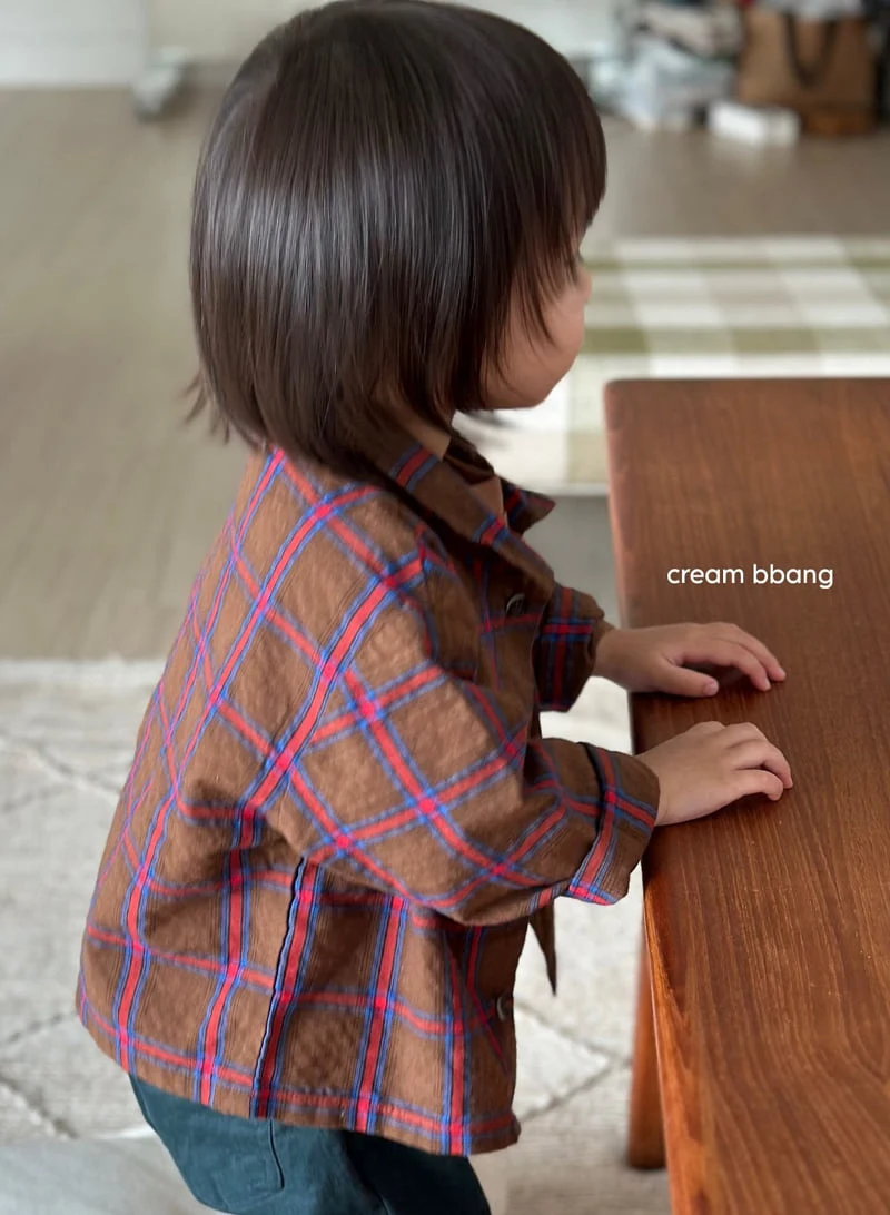 Cream Bbang - Korean Children Fashion - #littlefashionista - Antique Check Shirt - 12