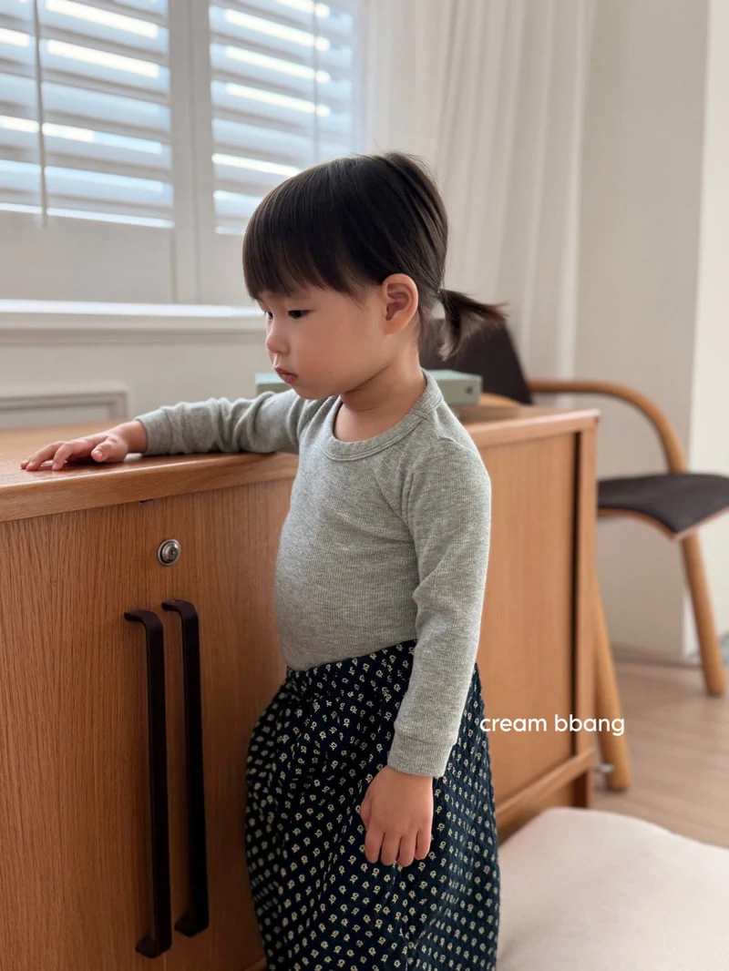 Cream Bbang - Korean Children Fashion - #littlefashionista - Ribbed Cuff Long Sleeve Tee - 6