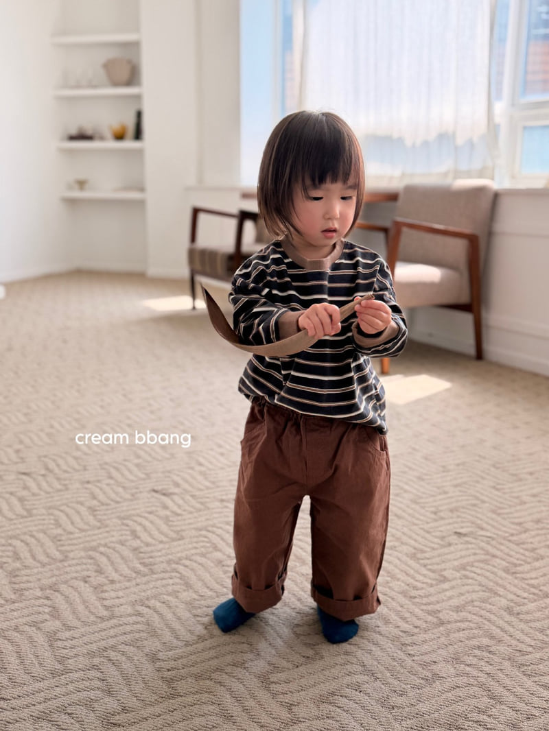 Cream Bbang - Korean Children Fashion - #magicofchildhood - Ribbed Cuff Stripe Long Sleeve Tee - 10