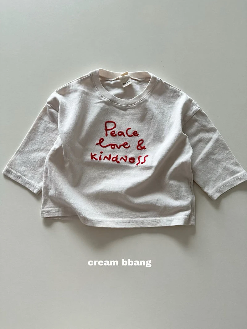 Cream Bbang - Korean Children Fashion - #magicofchildhood - Love Embroidery Tee - 3
