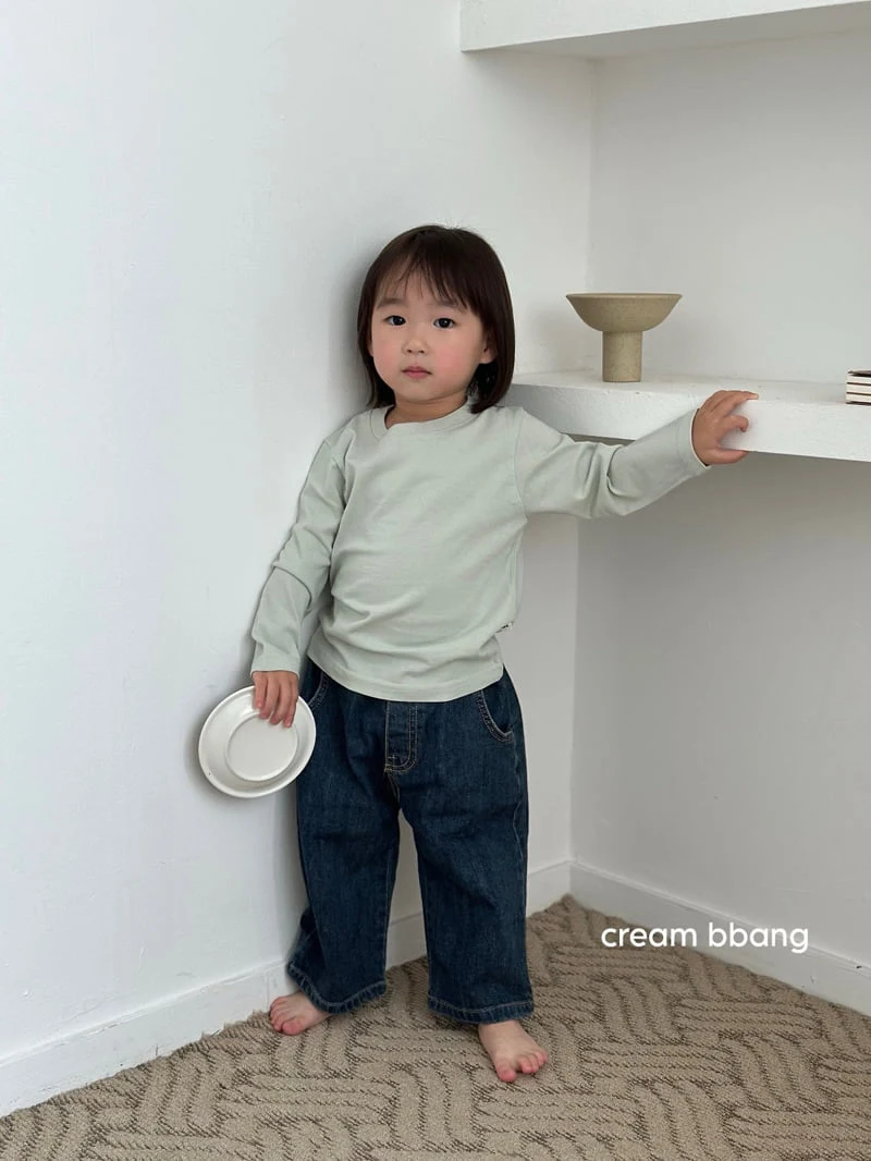 Cream Bbang - Korean Children Fashion - #minifashionista - Light Denim Baggy - 7