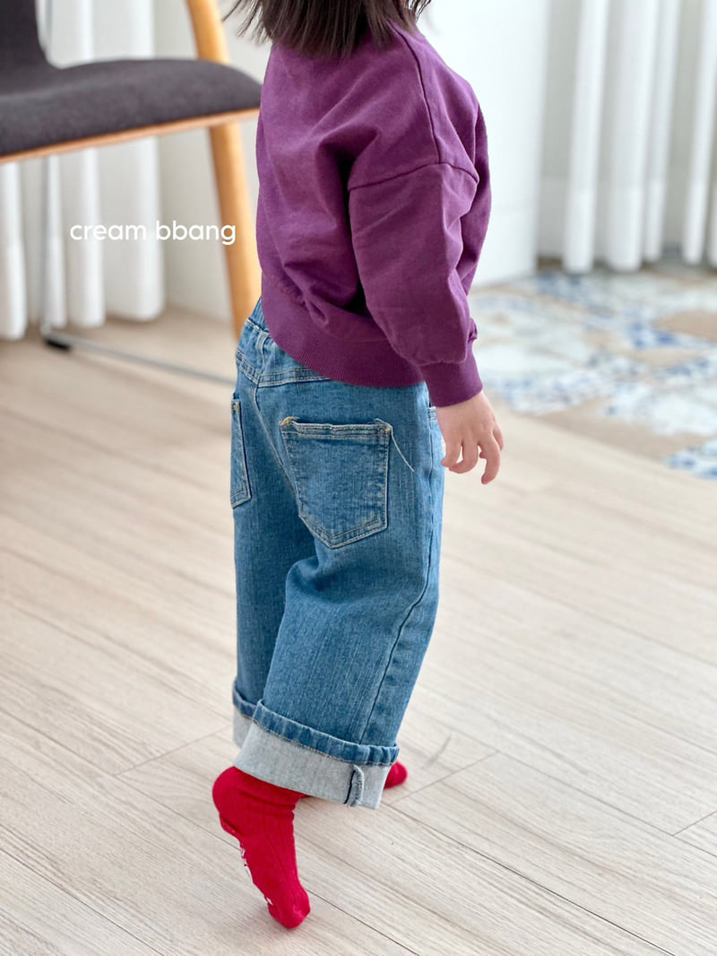 Cream Bbang - Korean Children Fashion - #minifashionista - Wide Denim Straight Pants - 12