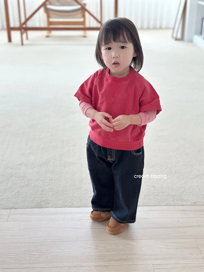 Cream Bbang - Korean Children Fashion - #minifashionista - Round Denim Spandex Baggy - 5