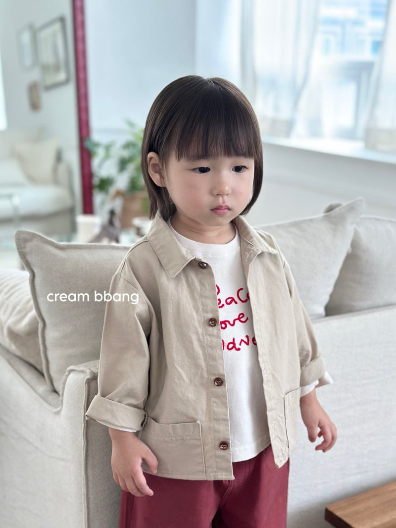 Cream Bbang - Korean Children Fashion - #magicofchildhood - Love Embroidery Tee - 4