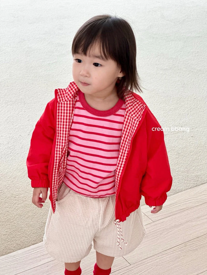 Cream Bbang - Korean Children Fashion - #minifashionista - Reversible Check Windbreaker