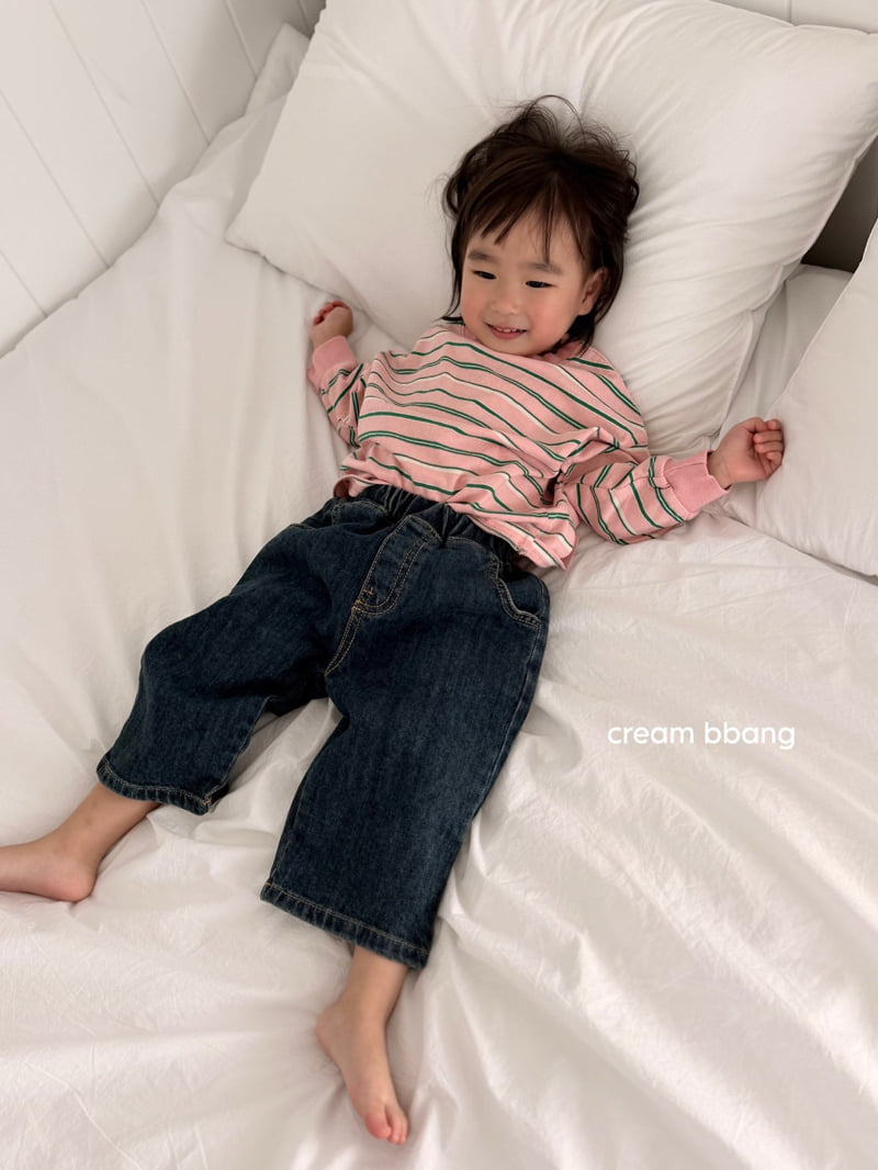 Cream Bbang - Korean Children Fashion - #prettylittlegirls - Ribbed Cuff Stripe Long Sleeve Tee - 12