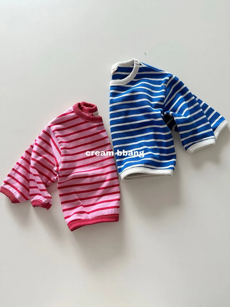 Cream Bbang - Korean Children Fashion - #prettylittlegirls - Stripe Sweatshirt - 3