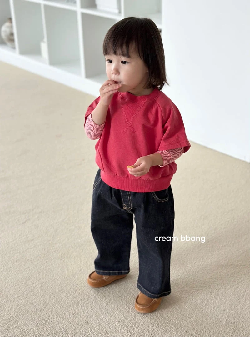 Cream Bbang - Korean Children Fashion - #prettylittlegirls - Round Denim Spandex Baggy - 6