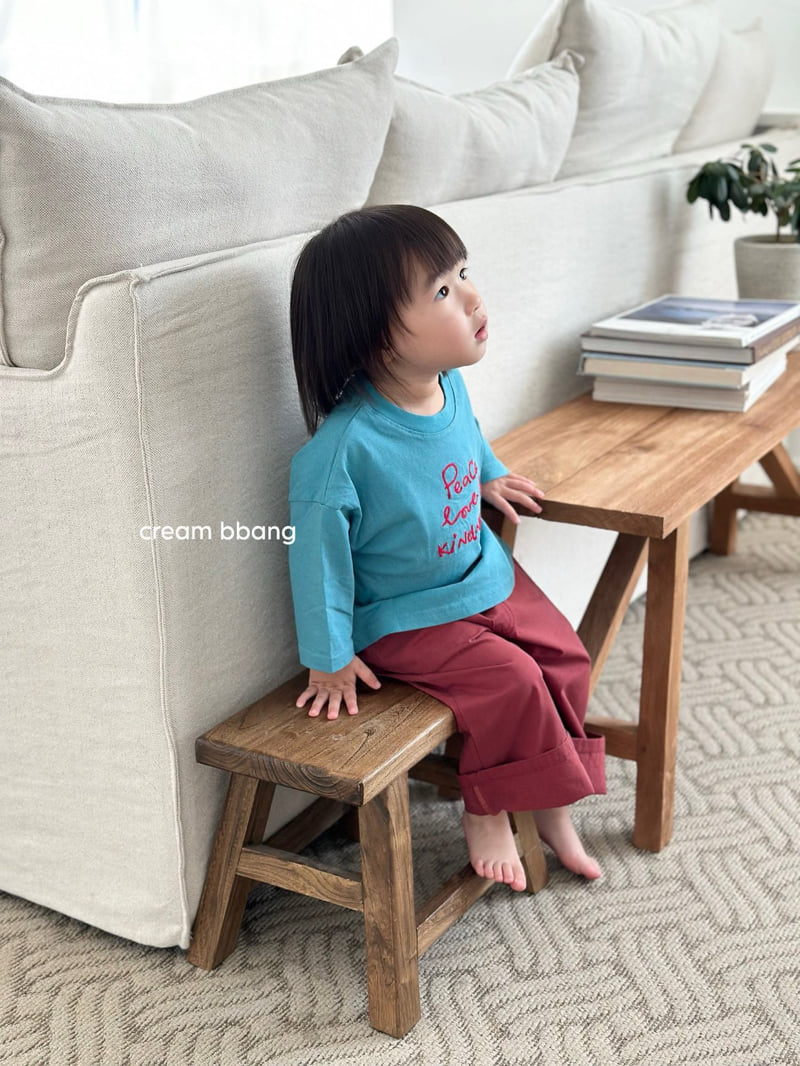 Cream Bbang - Korean Children Fashion - #prettylittlegirls - Love Embroidery Tee - 5