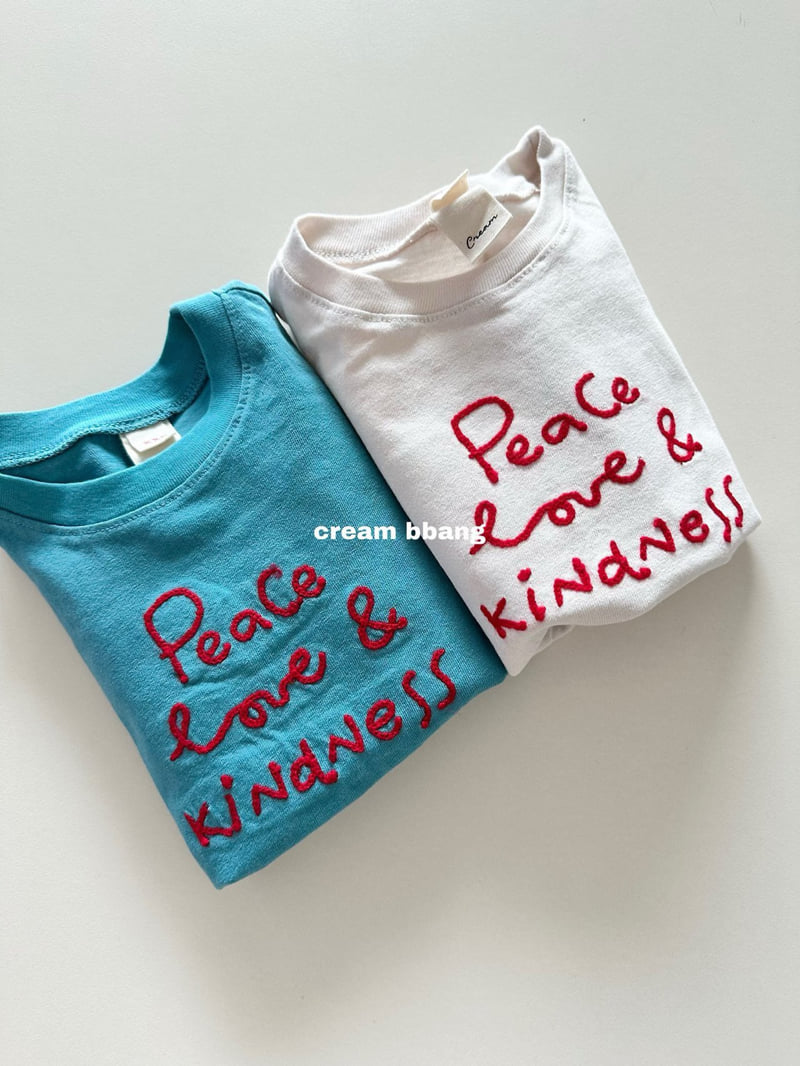 Cream Bbang - Korean Children Fashion - #stylishchildhood - Love Embroidery Tee - 8