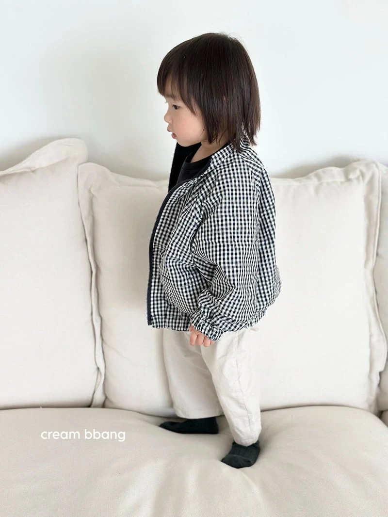 Cream Bbang - Korean Children Fashion - #stylishchildhood - Reversible Check Windbreaker - 5