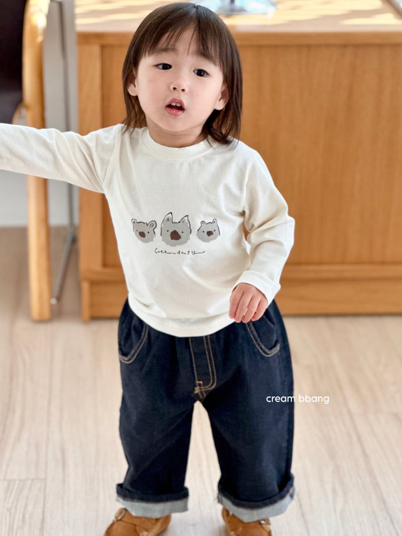 Cream Bbang - Korean Children Fashion - #todddlerfashion - Round Denim Spandex Baggy - 7
