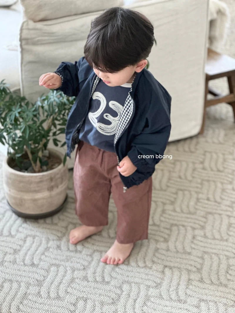 Cream Bbang - Korean Children Fashion - #toddlerclothing - 23 Embroidered Color-Block Tee - 3