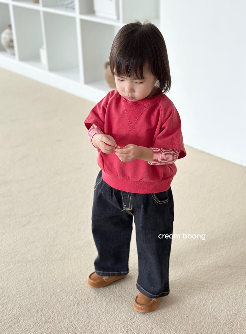 Cream Bbang - Korean Children Fashion - #toddlerclothing - Round Denim Spandex Baggy - 8