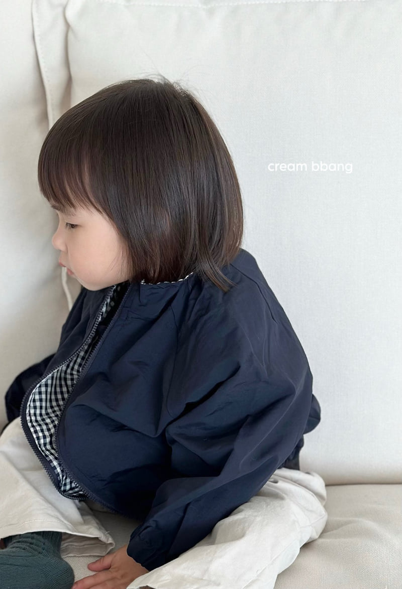 Cream Bbang - Korean Children Fashion - #todddlerfashion - Reversible Check Windbreaker - 4