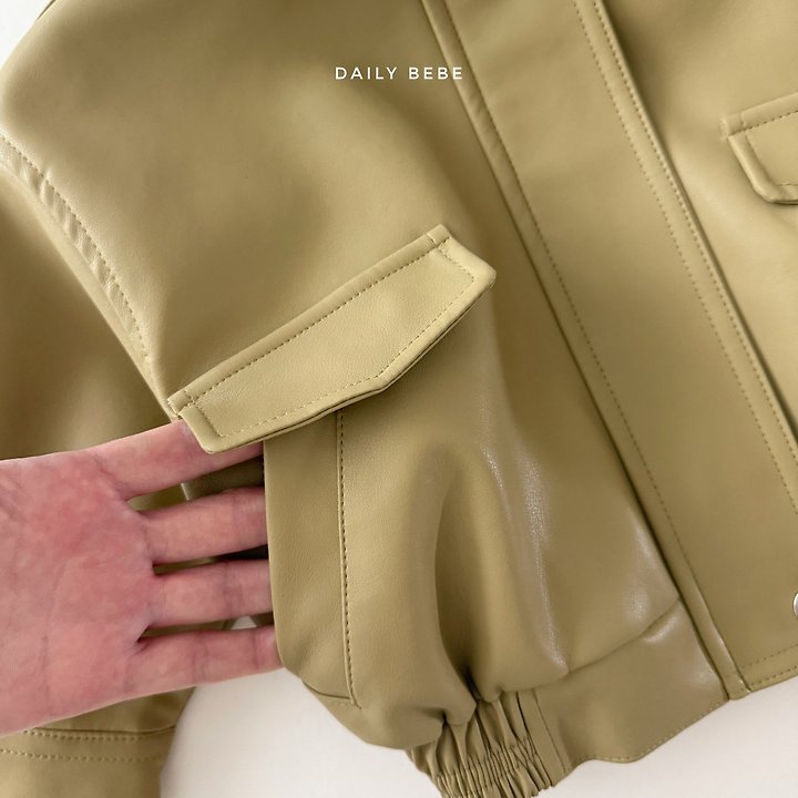 Daily Bebe - Korean Children Fashion - #childofig - Faux Leather Jacket - 8