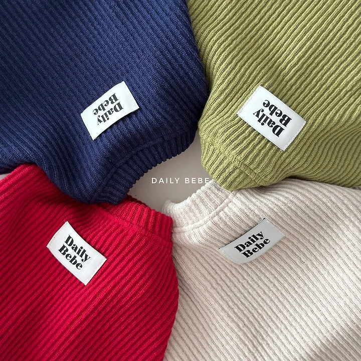 Daily Bebe - Korean Children Fashion - #childofig - Ribbed Chubby Sweatshirt - 4