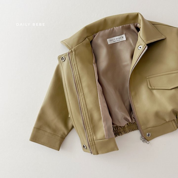 Daily Bebe - Korean Children Fashion - #childrensboutique - Faux Leather Jacket - 9