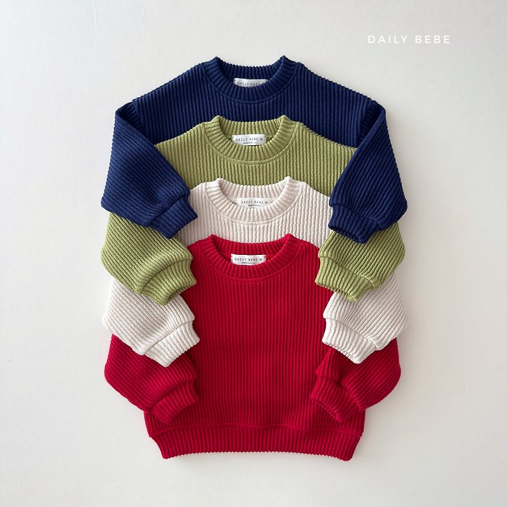 Daily Bebe - Korean Children Fashion - #designkidswear - Ribbed Chubby Sweatshirt - 5