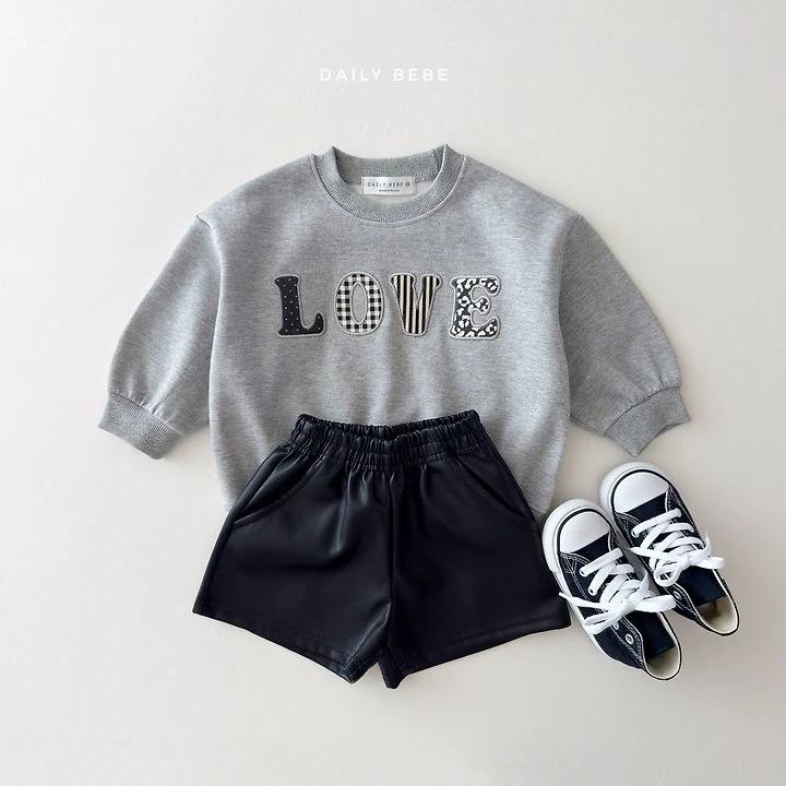 Daily Bebe - Korean Children Fashion - #discoveringself - Love Patch Sweatshirt - 12