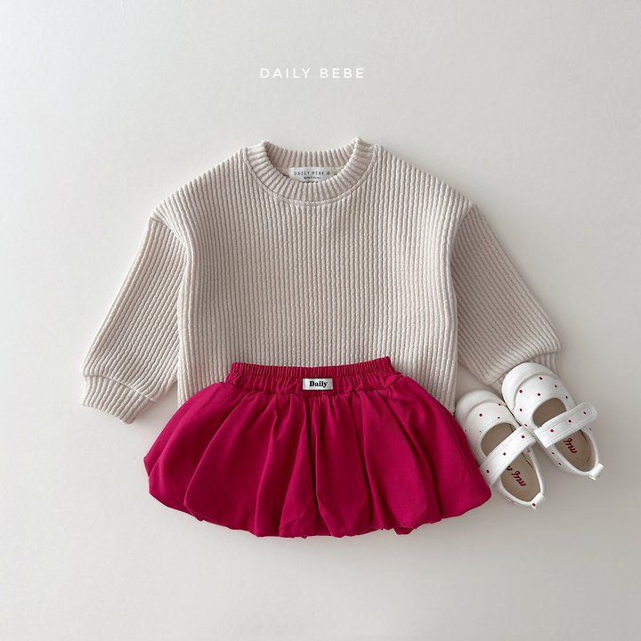 Daily Bebe - Korean Children Fashion - #fashionkids - Ribbed Chubby Sweatshirt - 7