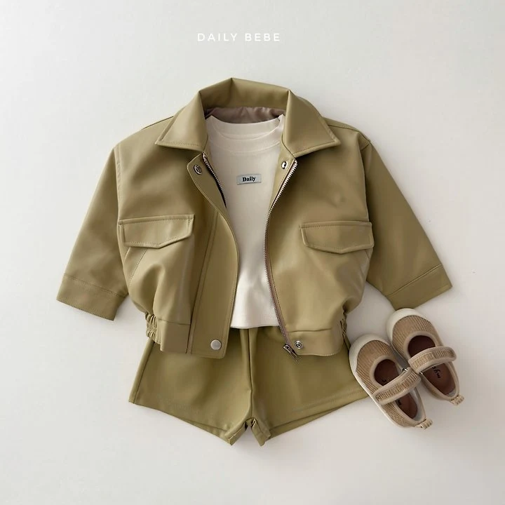 Daily Bebe - Korean Children Fashion - #fashionkids - Faux Leather Jacket - 12