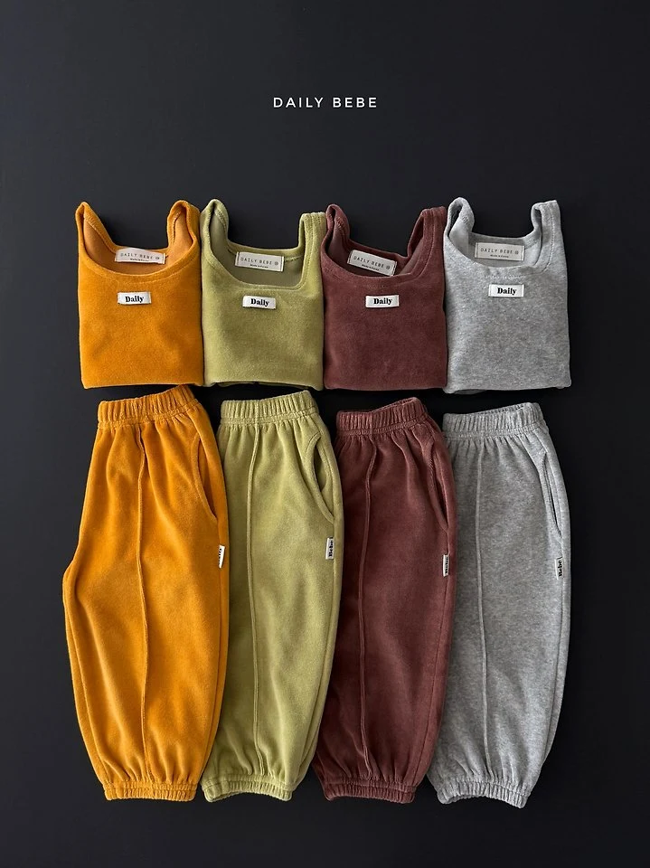Daily Bebe - Korean Children Fashion - #kidsshorts - Velour Set