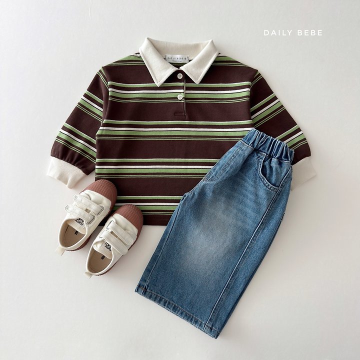 Daily Bebe - Korean Children Fashion - #kidsshorts - Chestnut Collar Tee - 8