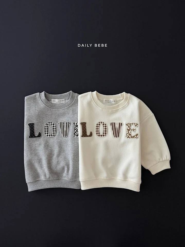 Daily Bebe - Korean Children Fashion - #kidsstore - Love Patch Sweatshirt