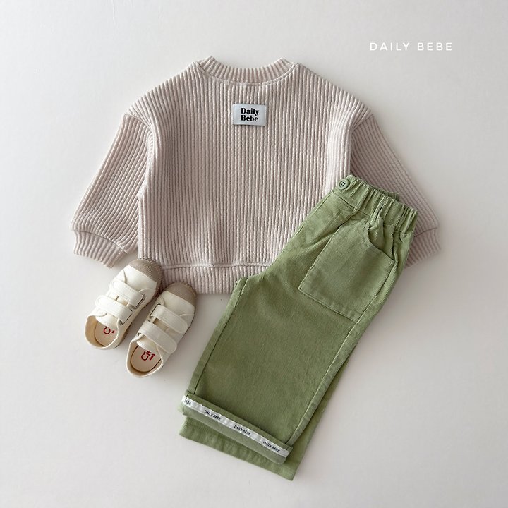 Daily Bebe - Korean Children Fashion - #kidsstore - Ribbed Chubby Sweatshirt - 9
