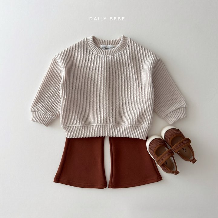 Daily Bebe - Korean Children Fashion - #kidzfashiontrend - Ribbed Chubby Sweatshirt - 10