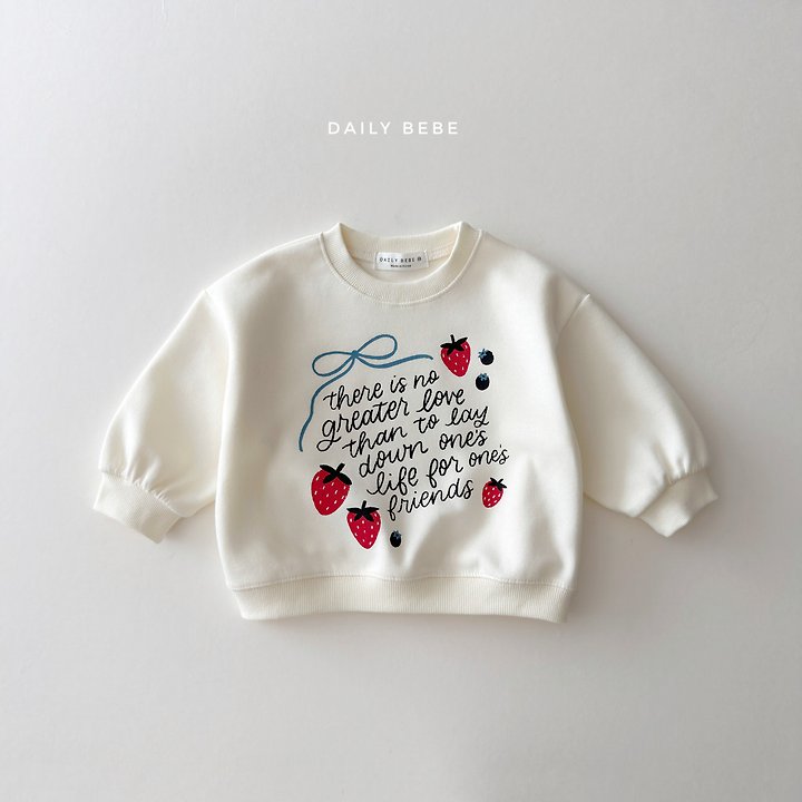Daily Bebe - Korean Children Fashion - #kidzfashiontrend - Strawberry Ribbon Sweatshirt - 5