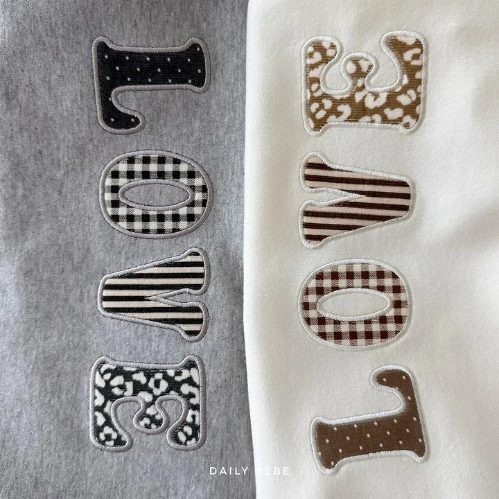 Daily Bebe - Korean Children Fashion - #Kfashion4kids - Love Patch Sweatshirt - 4