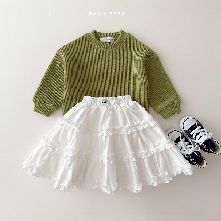Daily Bebe - Korean Children Fashion - #littlefashionista - Ribbed Chubby Sweatshirt - 12