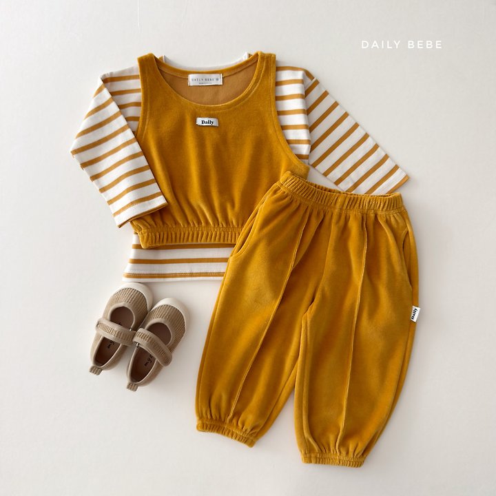 Daily Bebe - Korean Children Fashion - #littlefashionista - Velour Set - 5
