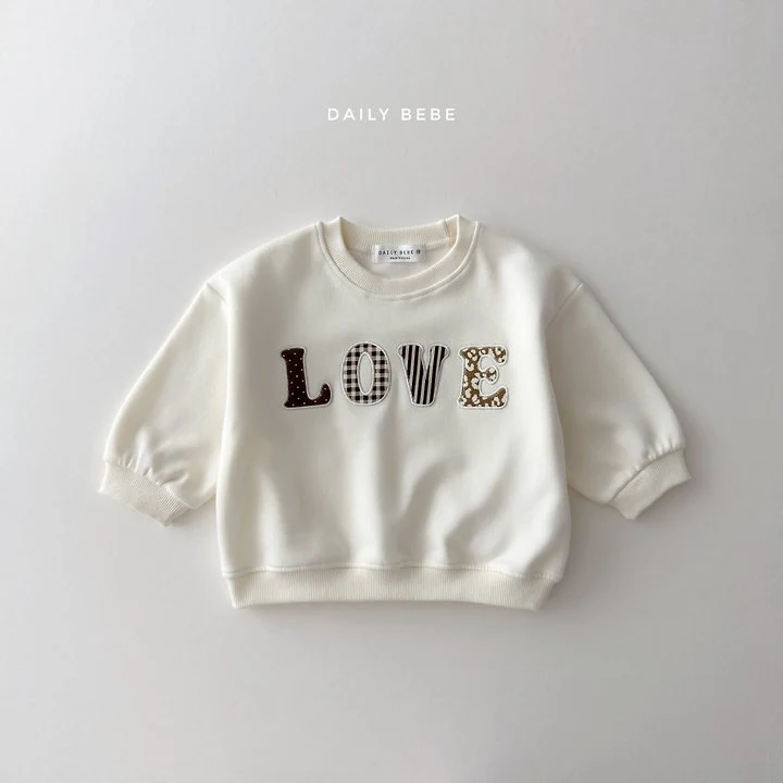 Daily Bebe - Korean Children Fashion - #magicofchildhood - Love Patch Sweatshirt - 5