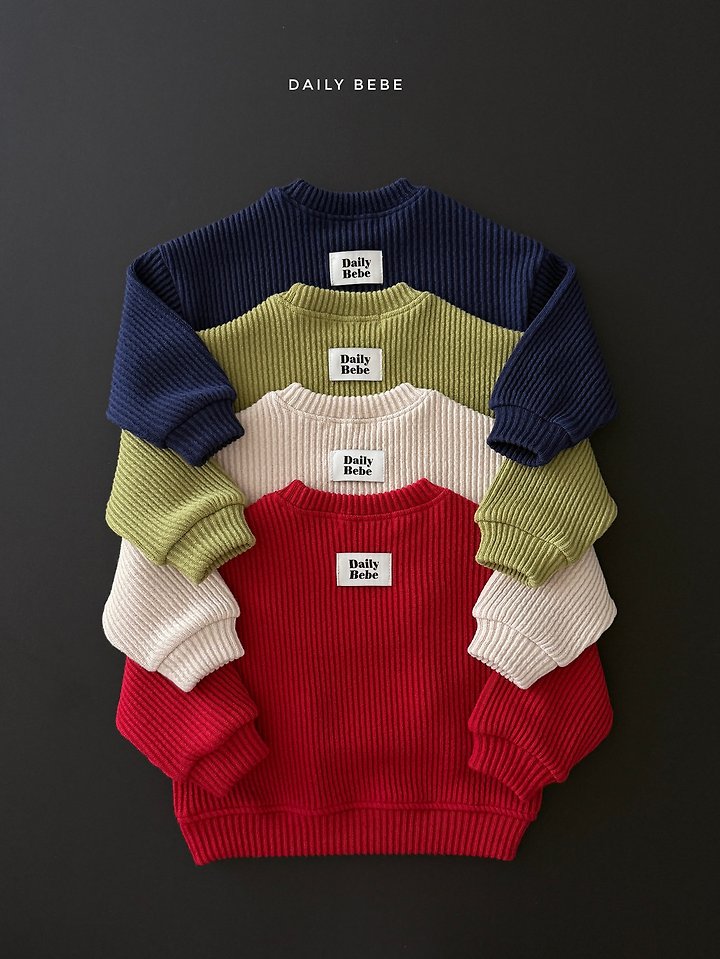 Daily Bebe - Korean Children Fashion - #prettylittlegirls - Ribbed Chubby Sweatshirt