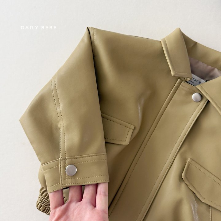 Daily Bebe - Korean Children Fashion - #stylishchildhood - Faux Leather Jacket - 7