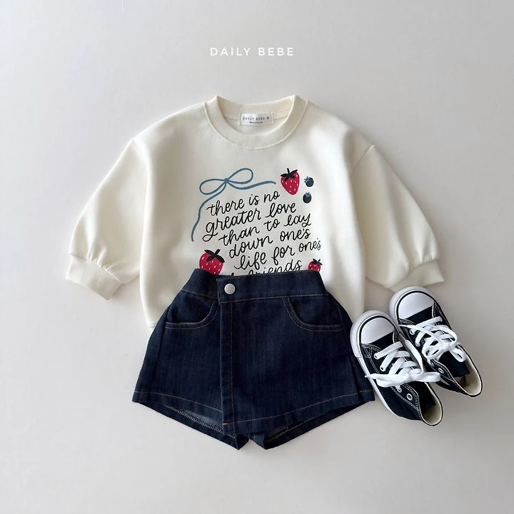 Daily Bebe - Korean Children Fashion - #todddlerfashion - Strawberry Ribbon Sweatshirt - 11