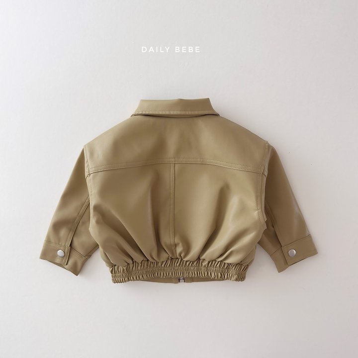 Daily Bebe - Korean Children Fashion - #todddlerfashion - Faux Leather Jacket - 5