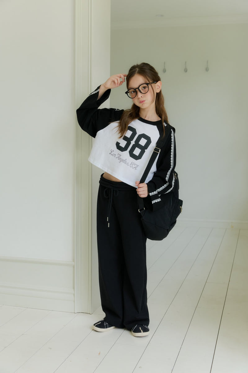 Dore Dore - Korean Children Fashion - #childofig - Lace Raglan Crop Tee - 10