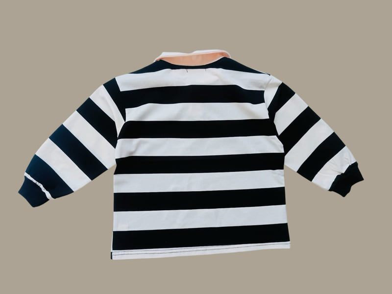 Dore Dore - Korean Children Fashion - #childrensboutique - Autumn Stripe Collar Tee - 6
