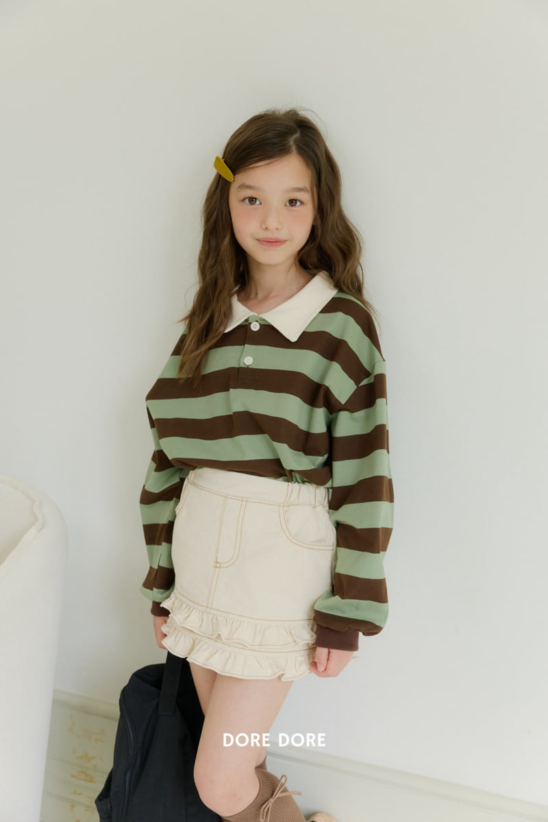 Dore Dore - Korean Children Fashion - #designkidswear - Autumn Stripe Collar Tee - 7