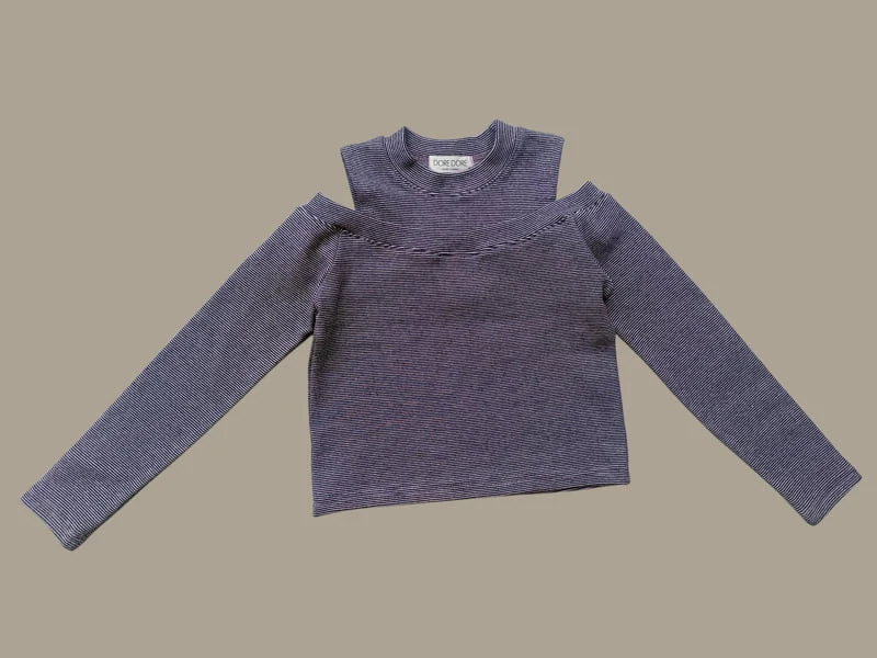 Dore Dore - Korean Children Fashion - #designkidswear - Low Off-Shoulder Tee - 3