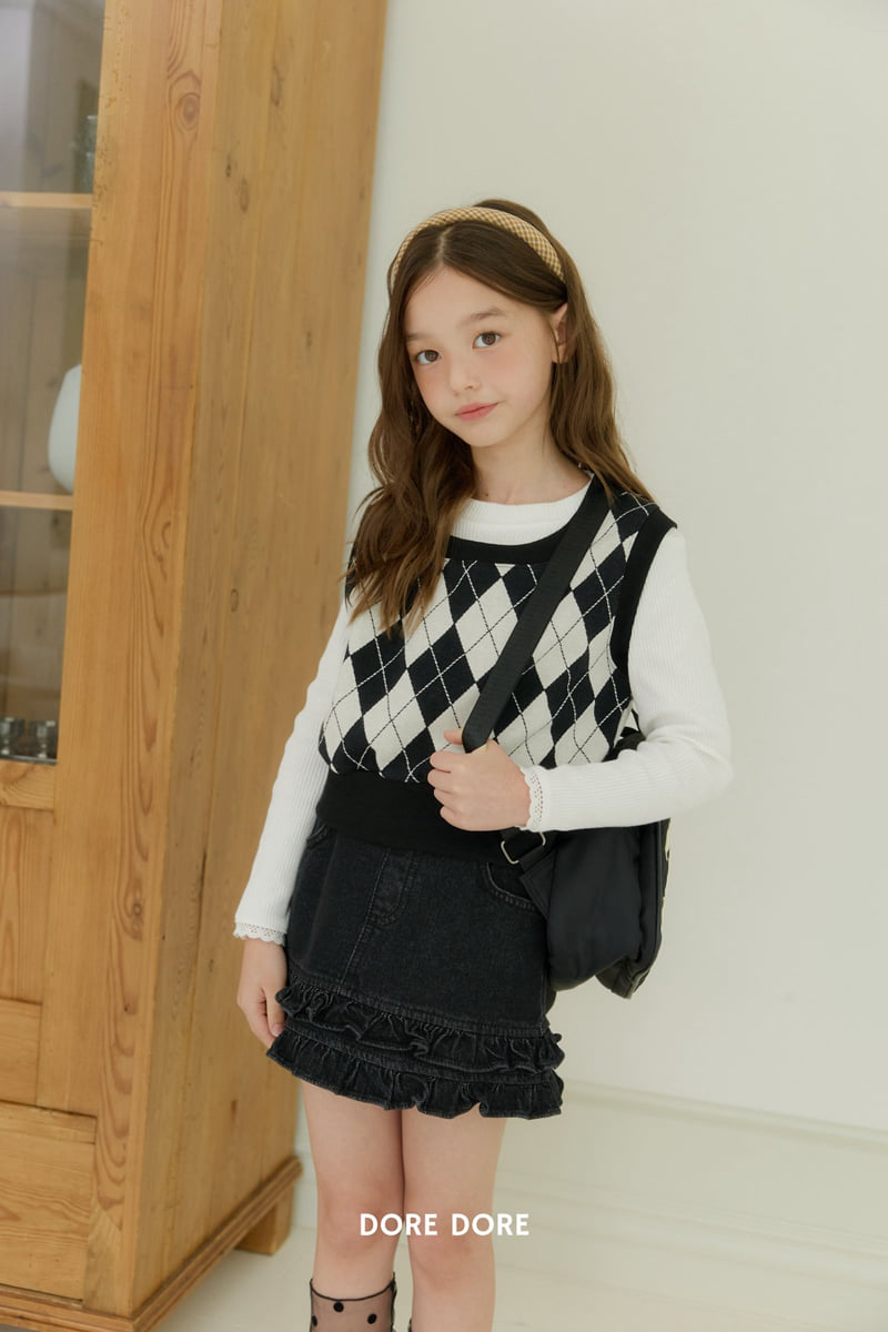 Dore Dore - Korean Children Fashion - #kidsshorts - Argyle Crop Vest