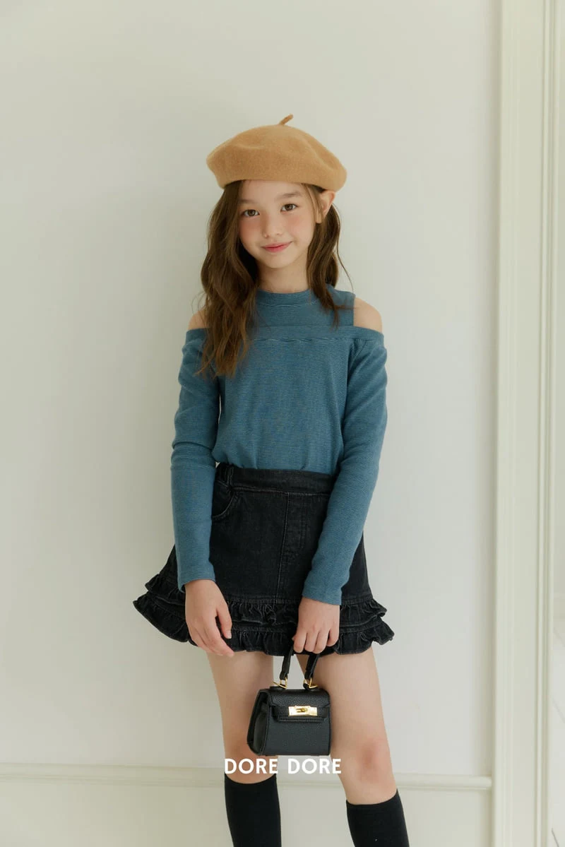 Dore Dore - Korean Children Fashion - #kidsstore - Low Off-Shoulder Tee - 7
