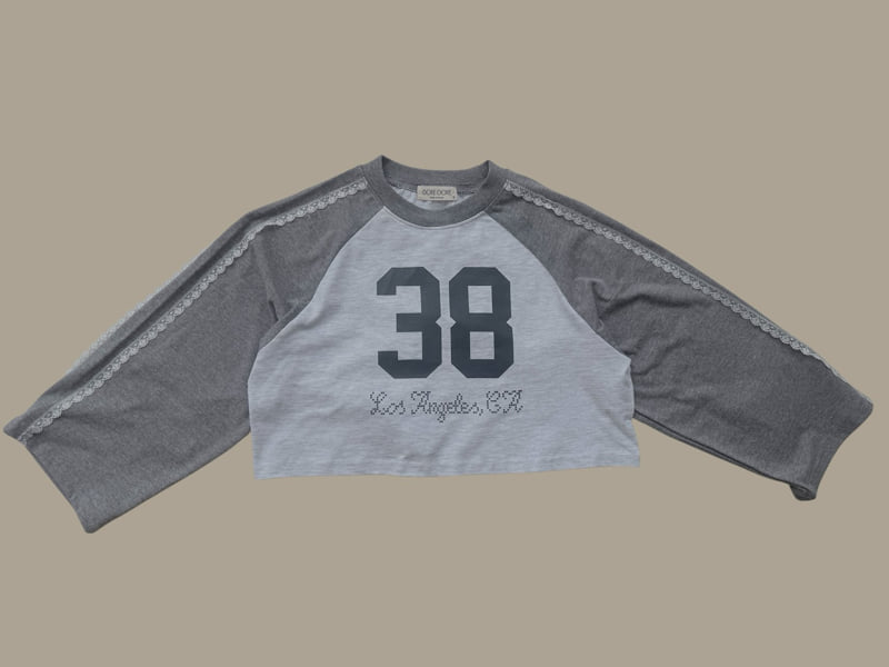 Dore Dore - Korean Children Fashion - #kidzfashiontrend - Lace Raglan Crop Tee - 3